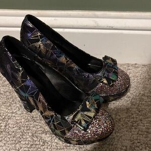 Multicolor Geometric Patterned Women's Heels